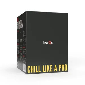 herQs Dome-Thermometer-Verkaufsverpackung mit herQs-Branding und „CHILL LIKE A PRO“ auf schwarzer Verpackung