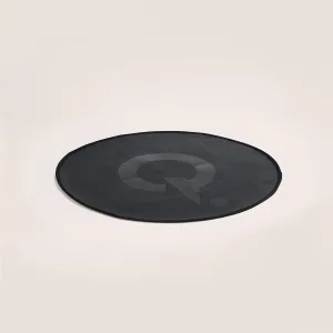 tapis chauffant herQs Grounder noir, ovale, avec surface texturée et logo, pour protéger les terrasses et les platelages