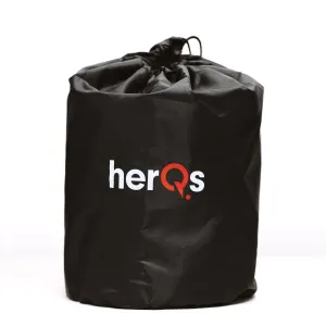 herQs förvaringspåse med dragsko för Smokeless FirePit Mighty, svart tygöverdrag med logotyp