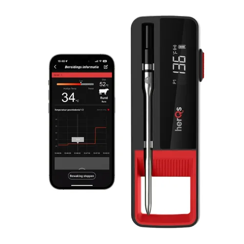 HerQs simple Max - Trådløst termometer for presis grilltemperatur - Svart