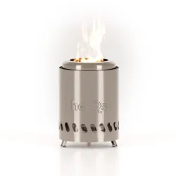 herQs Smokeless FirePit Mini portable stainless steel firepit with dual fuel compatibility, smokeless design, perfect for outdoor spaces